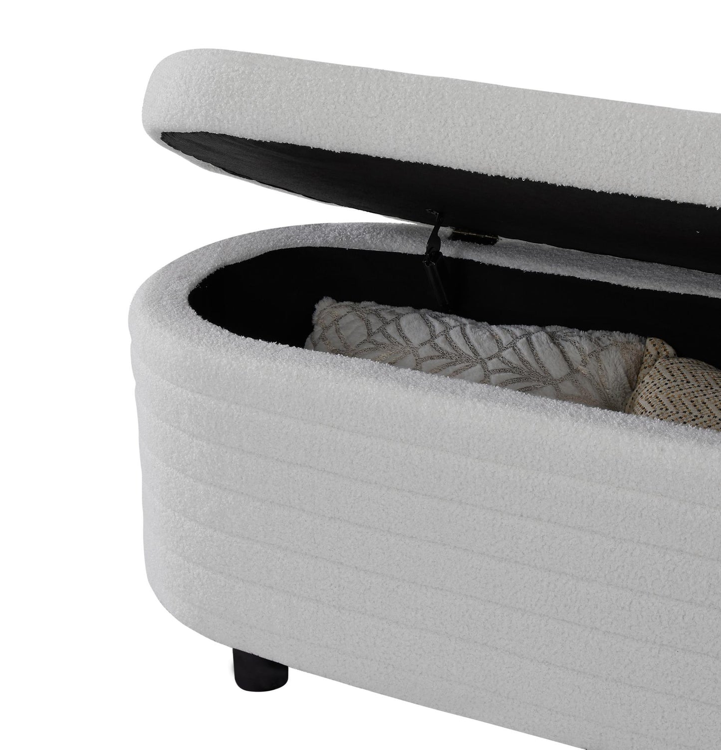 Multi-functional storage teddy fleece material sofa bench - FurniFindUSA