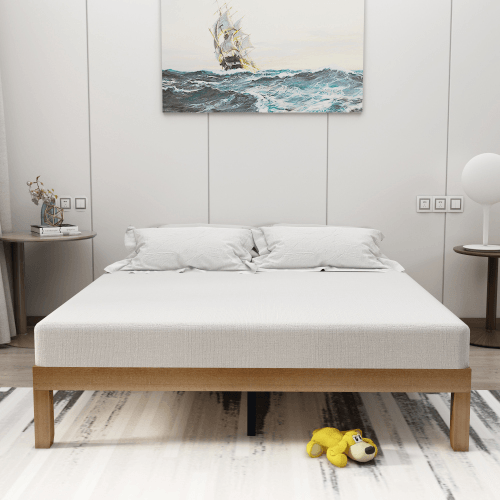 Queen Size Wood Platform Bed Frame,No Box Spring Needed,Strong Wood Slat Support, Easy Assembly - FurniFindUSA