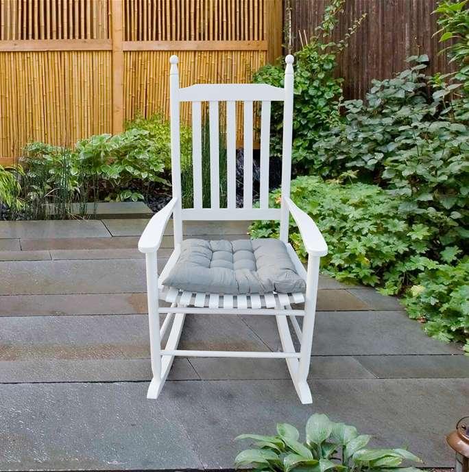 wooden porch rocker chair WHITE - FurniFindUSA