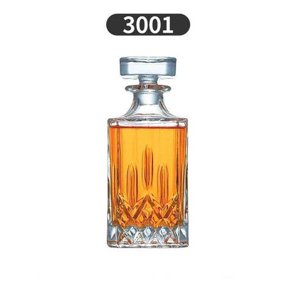 Crystal Glass Whiskey Decanter, Lead-Free, Luxury Barware, Wine Bottle, Home Party, 750ml - FurniFindUSA