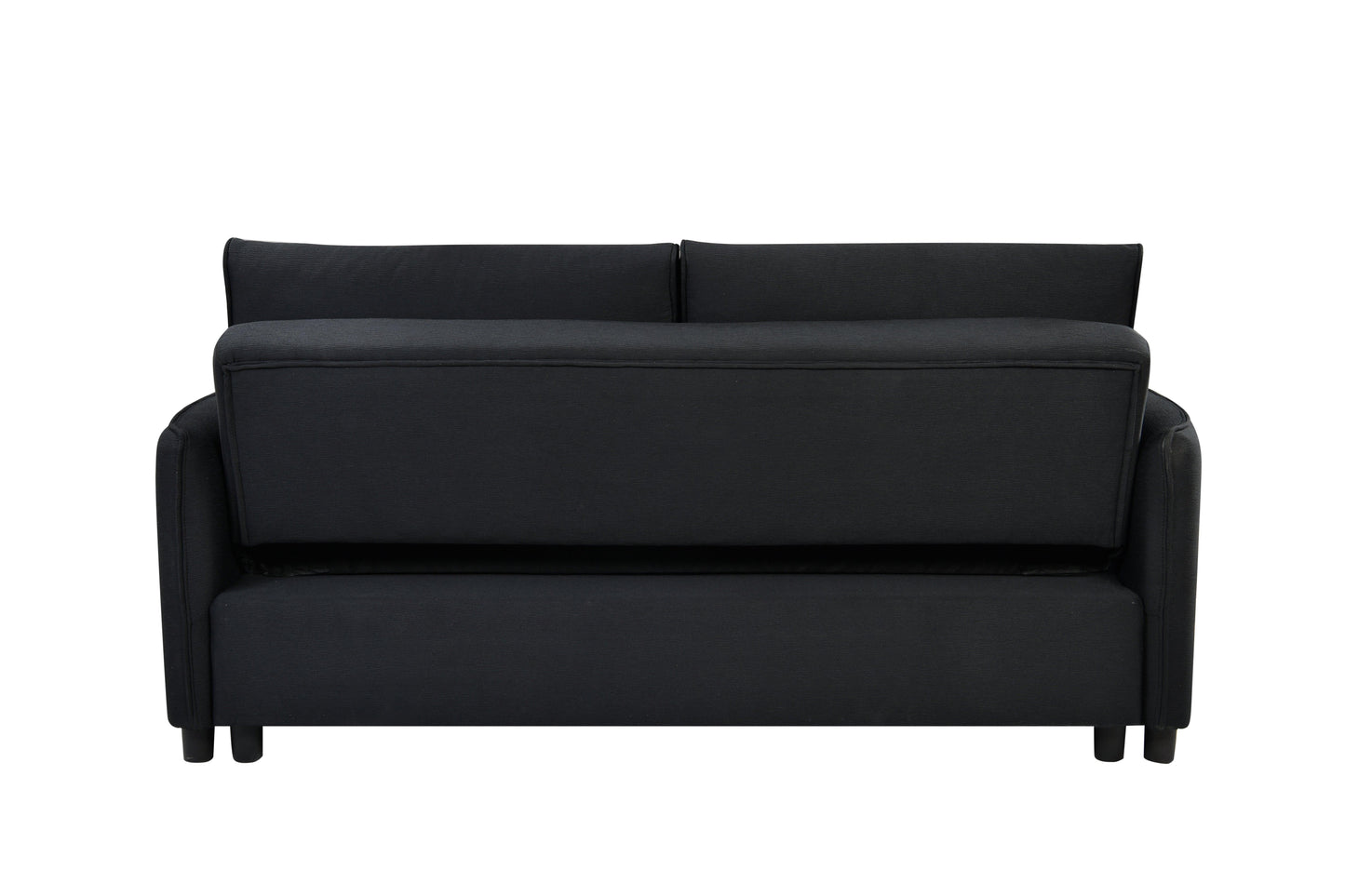 3 in 1 Convertible Sleeper Sofa Bed Modern Fabric Loveseat Futon Sofa Couch w/Pullout Bed Black - FurniFindUSA