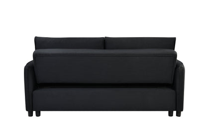 3 in 1 Convertible Sleeper Sofa Bed Modern Fabric Loveseat Futon Sofa Couch w/Pullout Bed Black - FurniFindUSA