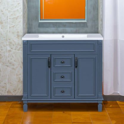 36'' Bathroom Vanity without Top Sink Cabinet only Modern Bathroom Storage Cabinet with 2 Soft Closing Doors and 2 Drawers - FurniFindUSA