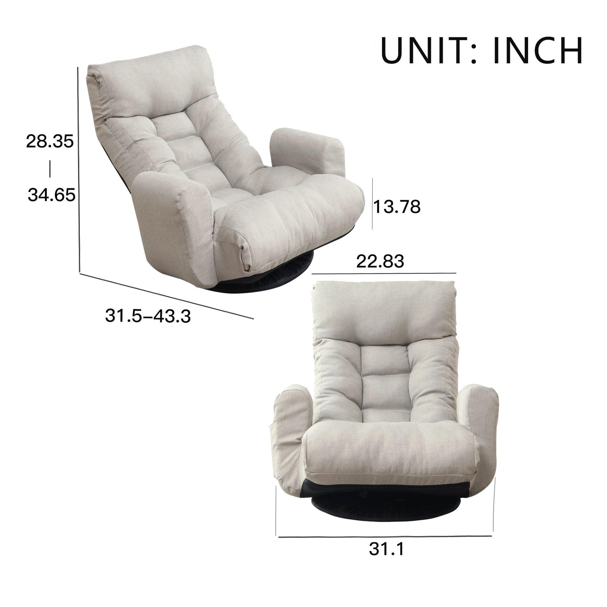 Adjustable head and waist game chair lounge chair in the living room 360 degree rotatable sofa chair - FurniFindUSA