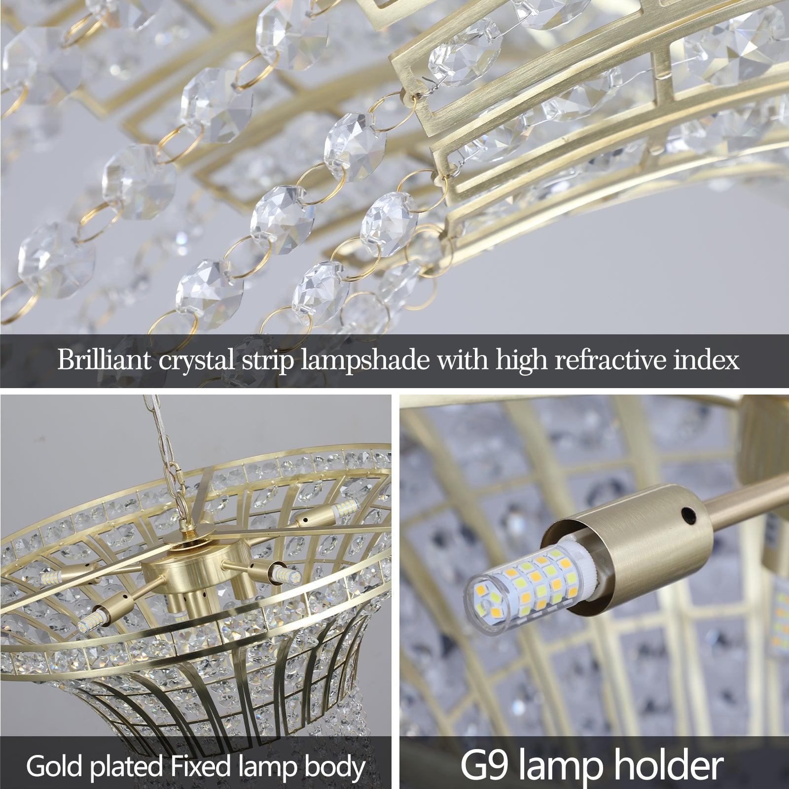 8-Light 23.6" Wide Crystal Waterfall Chandelier - FurniFindUSA