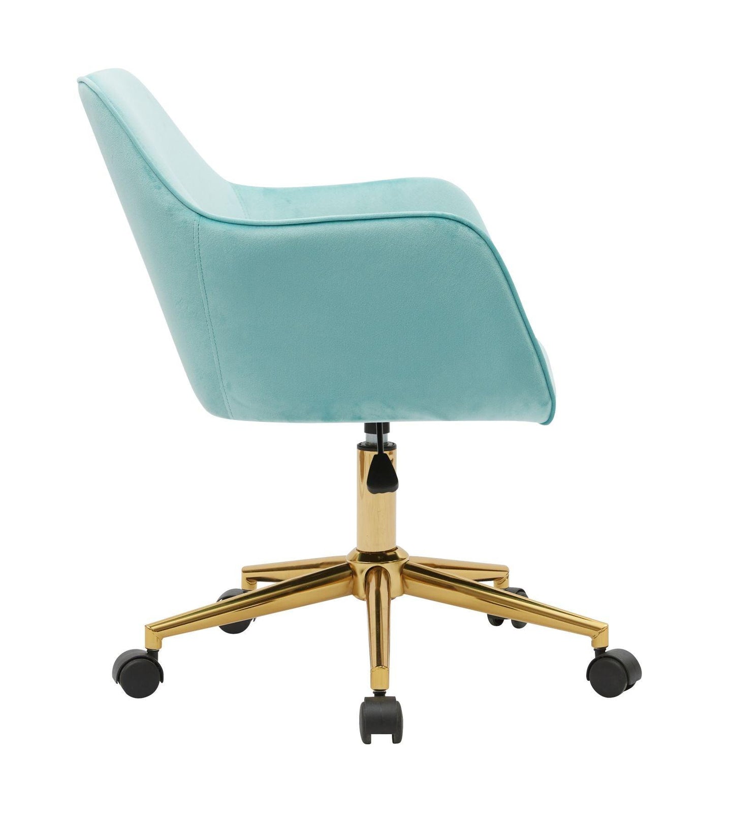 Modern Velvet Fabric Material Adjustable Height 360 revolving Home Office Chair Aqua Light Blue - FurniFindUSA