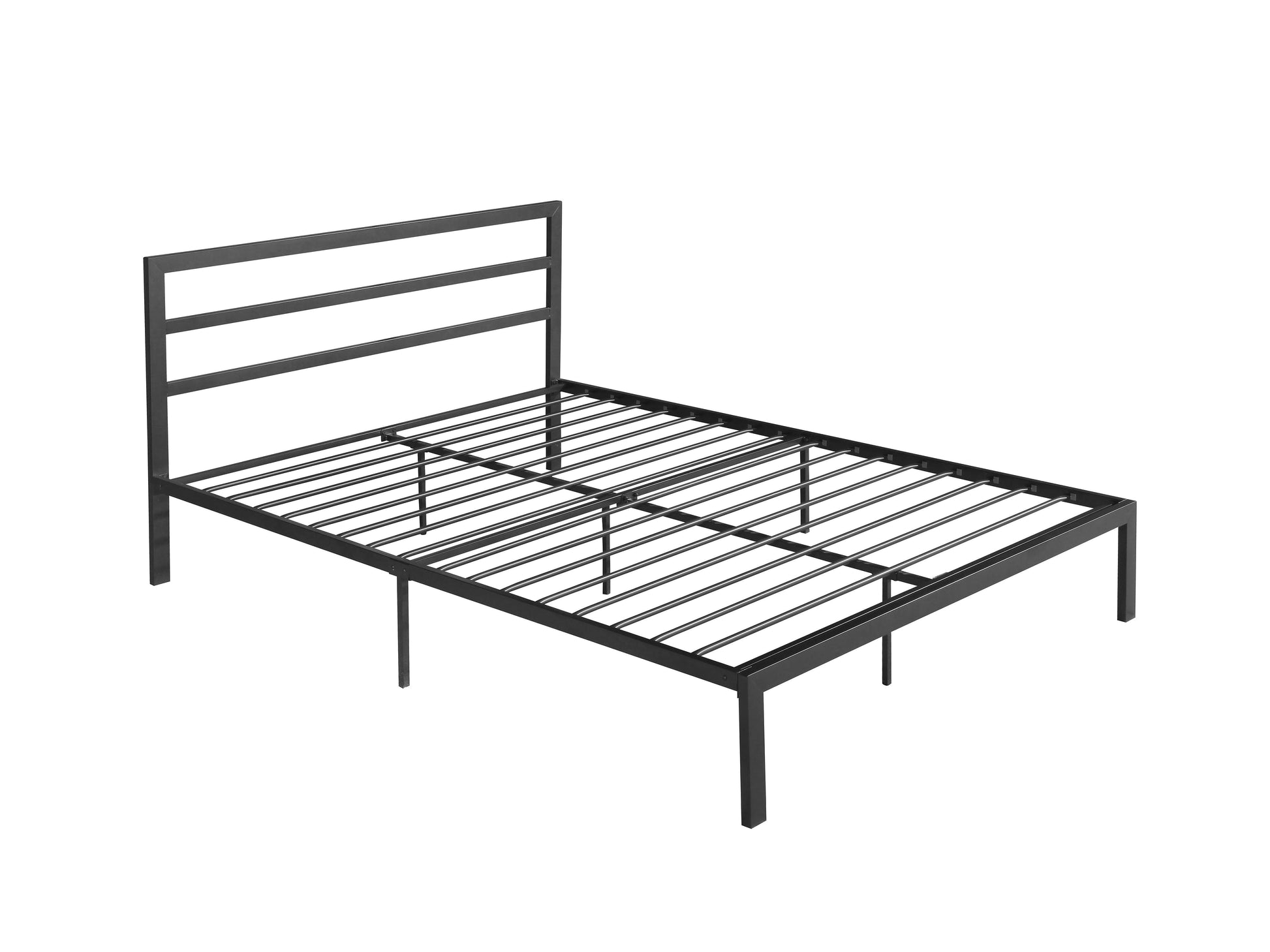 Queen Size Metal Bed Frame with Headboard Charcoal Grey - FurniFindUSA