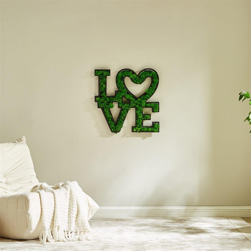 LOVE Letter Art Moss Wall Decor - FurniFindUSA