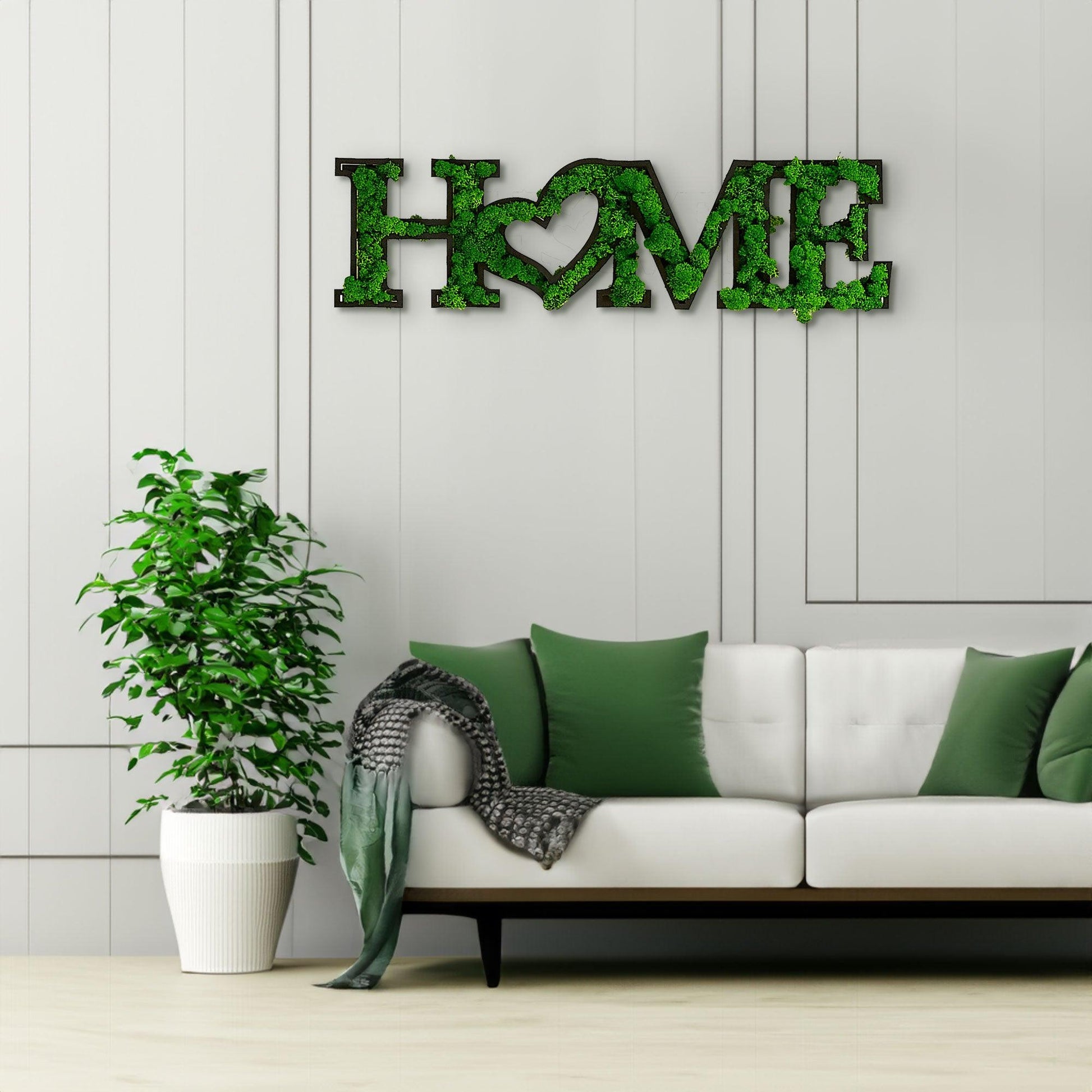 HOME Letter Art Moss Wall Decor - FurniFindUSA