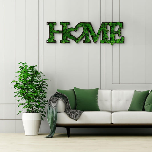 HOME Letter Art Moss Wall Decor - FurniFindUSA