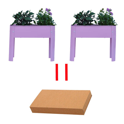 Elevated garden bed, metal elevated outdoor flowerpot box, suitable for backyard and terrace, large flowerpot (Pink*2） - FurniFindUSA