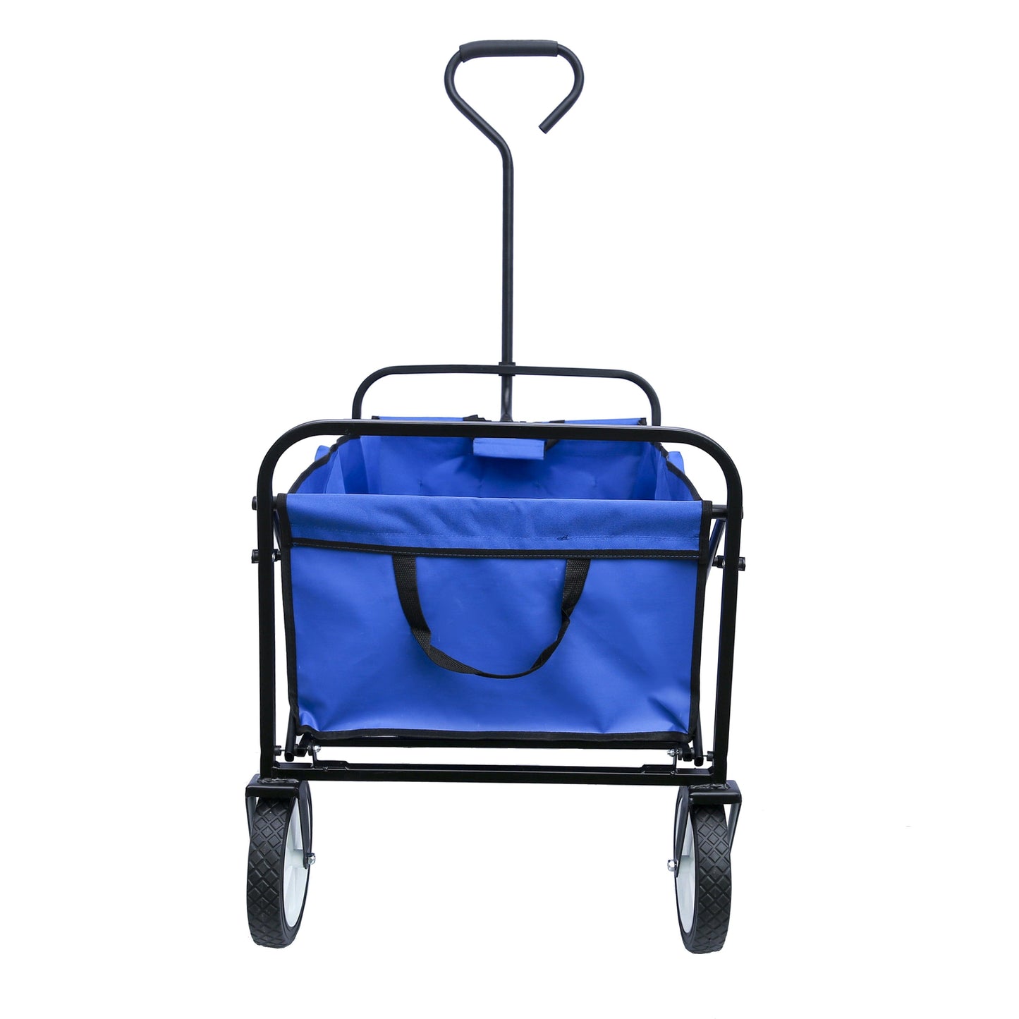 Folding Wagon Garden Shopping Beach Cart (Blue) - FurniFindUSA