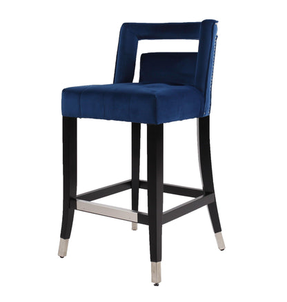 Suede Velvet Barstool with nailheads Living Room Chair 2 pcs Set - 26 inch Seater height - FurniFindUSA