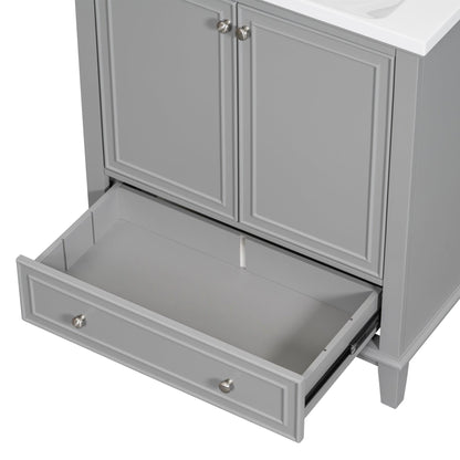 30 inch bathroom vanity no sink base only gray - FurniFindUSA