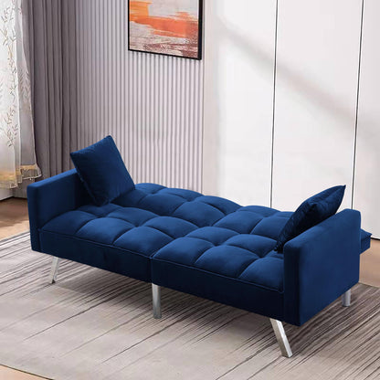 FUTON SOFA SLEEPER  VELVET WITH 2 PILLOWS