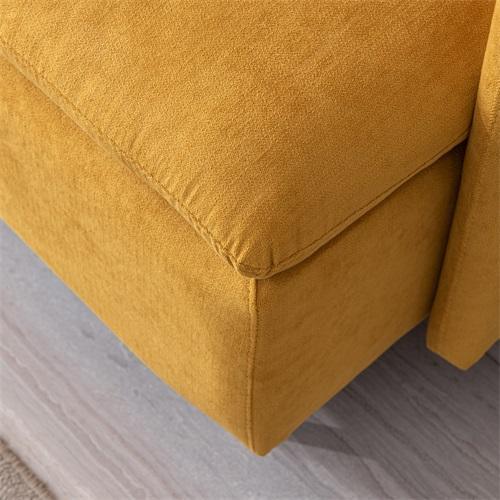 Modern fabric accent armchair,upholstered single sofa chair,Yellow Cotton Linen-30.7'' - FurniFindUSA