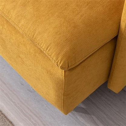 Modern fabric accent armchair,upholstered single sofa chair,Yellow Cotton Linen-30.7'' - FurniFindUSA