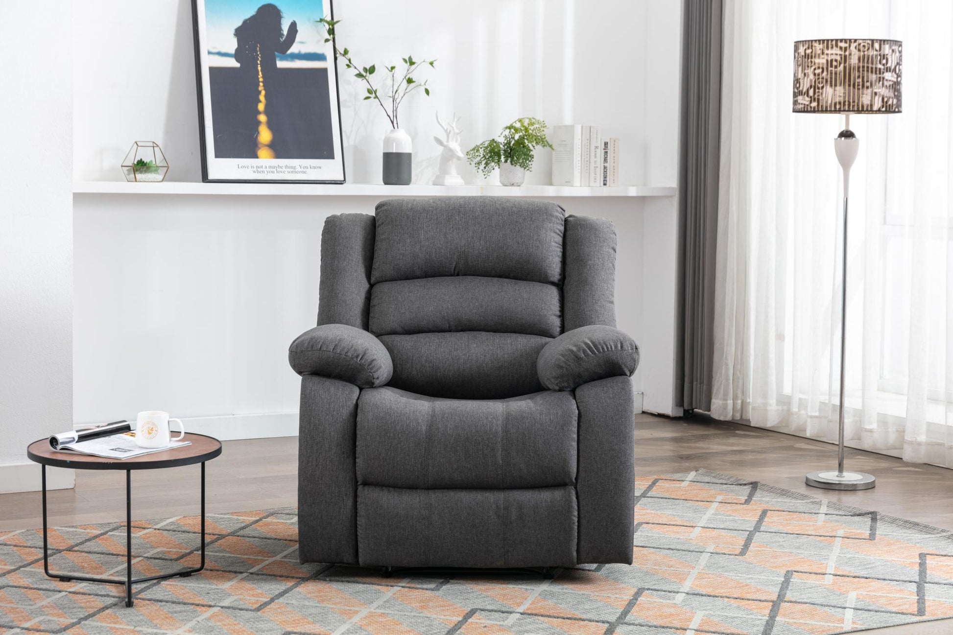 Classic Electric Recliner with Soft Cushion and Back, Small Sofa with Comfortable Armchair - FurniFindUSA