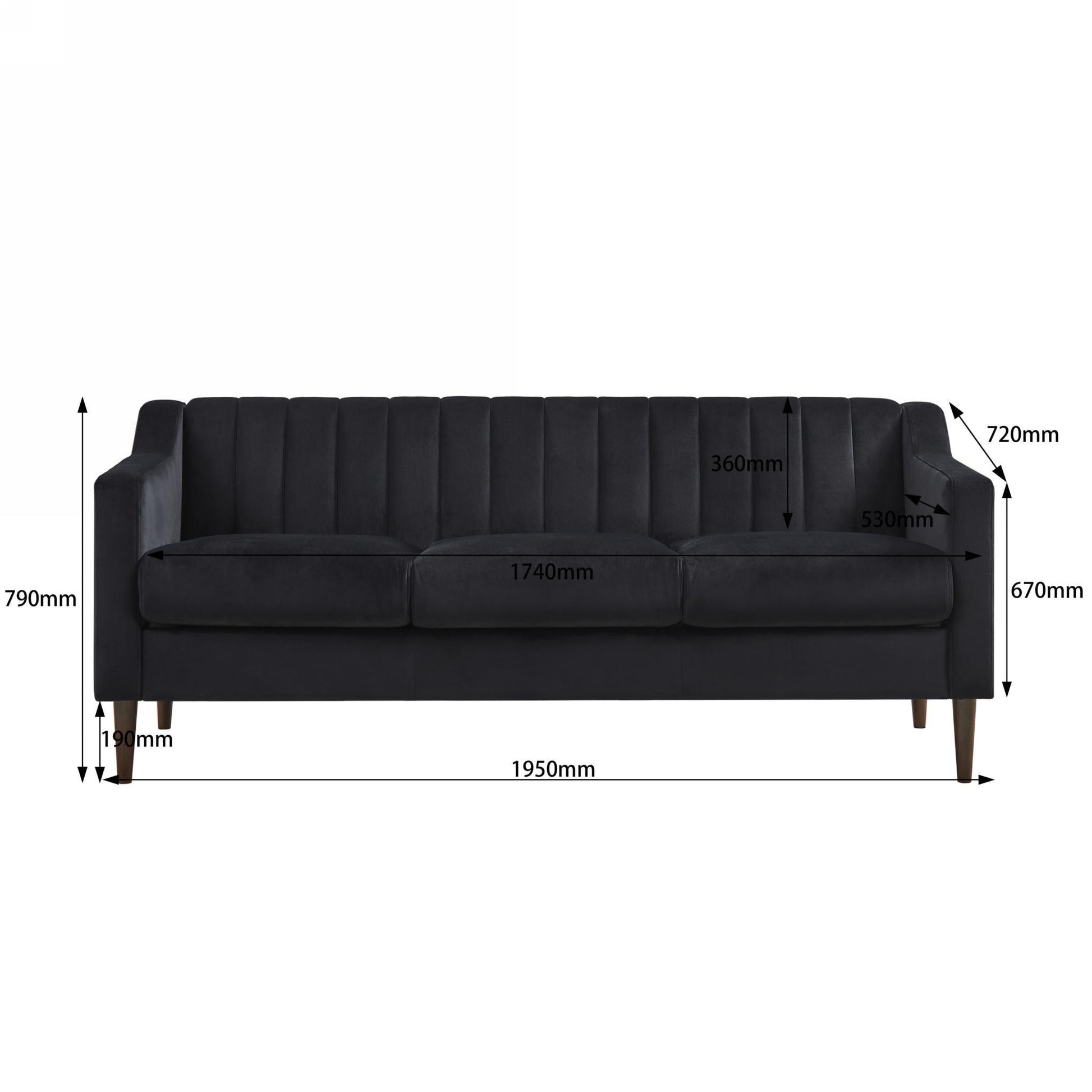 Modern Chesterfield sofa couch, Comfortable Upholstered sofa with Velvet Fabric and Wooden Frame and Wood Legs for Living Room/Bed Room/Office - - FurniFindUSA