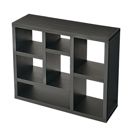 Open Wooden Open Shelf Bookcase Freestanding Display Storage Cabinet with 7 Cube Storage Spaces - FurniFindUSA