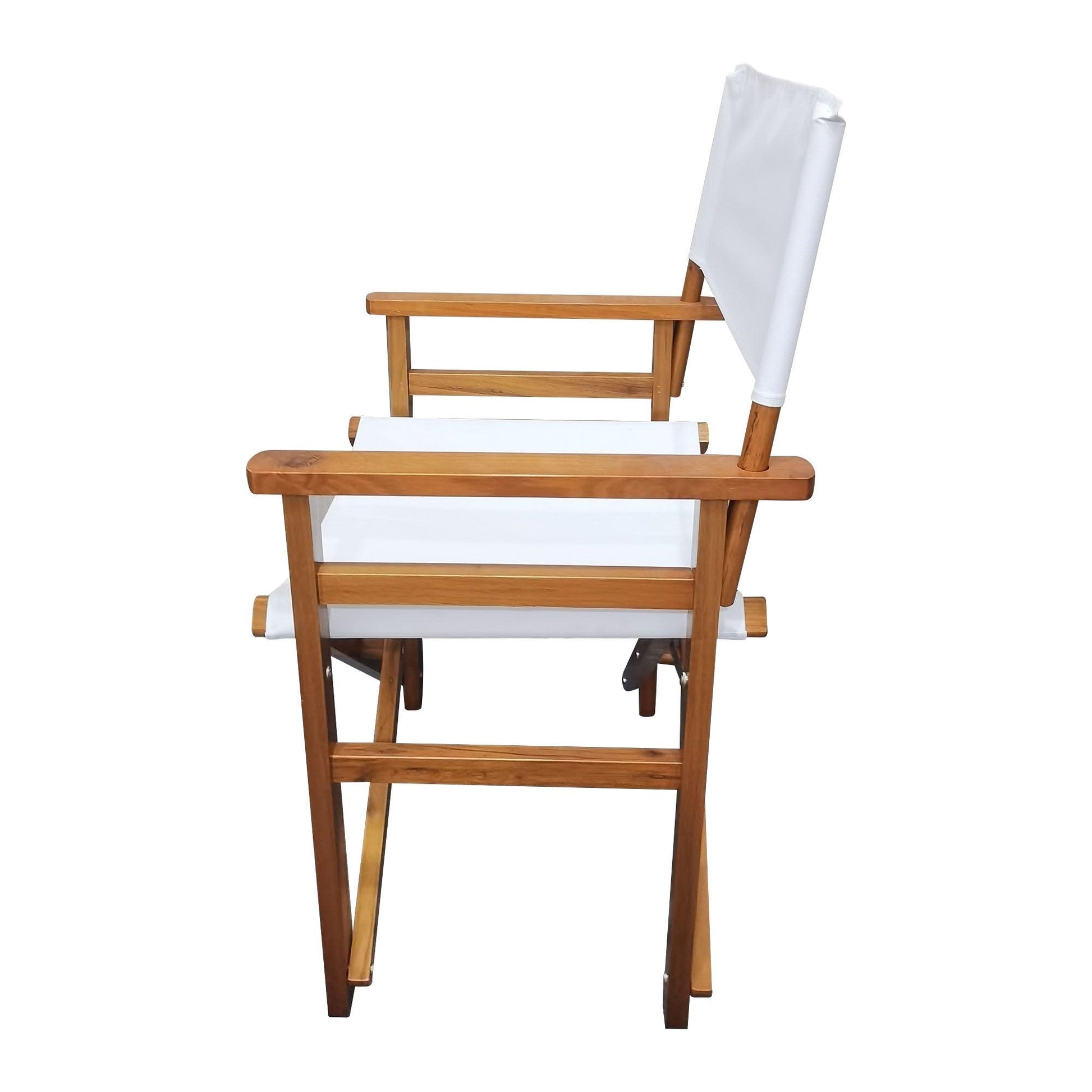 Folding Chair Wooden Director Chair Canvas Folding Chair Folding Chair 2pcs/set populus + Canvas (Color : White) - FurniFindUSA