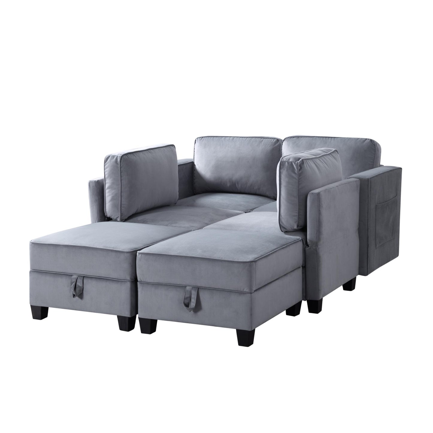 116” Square Arm Sectional Sofa