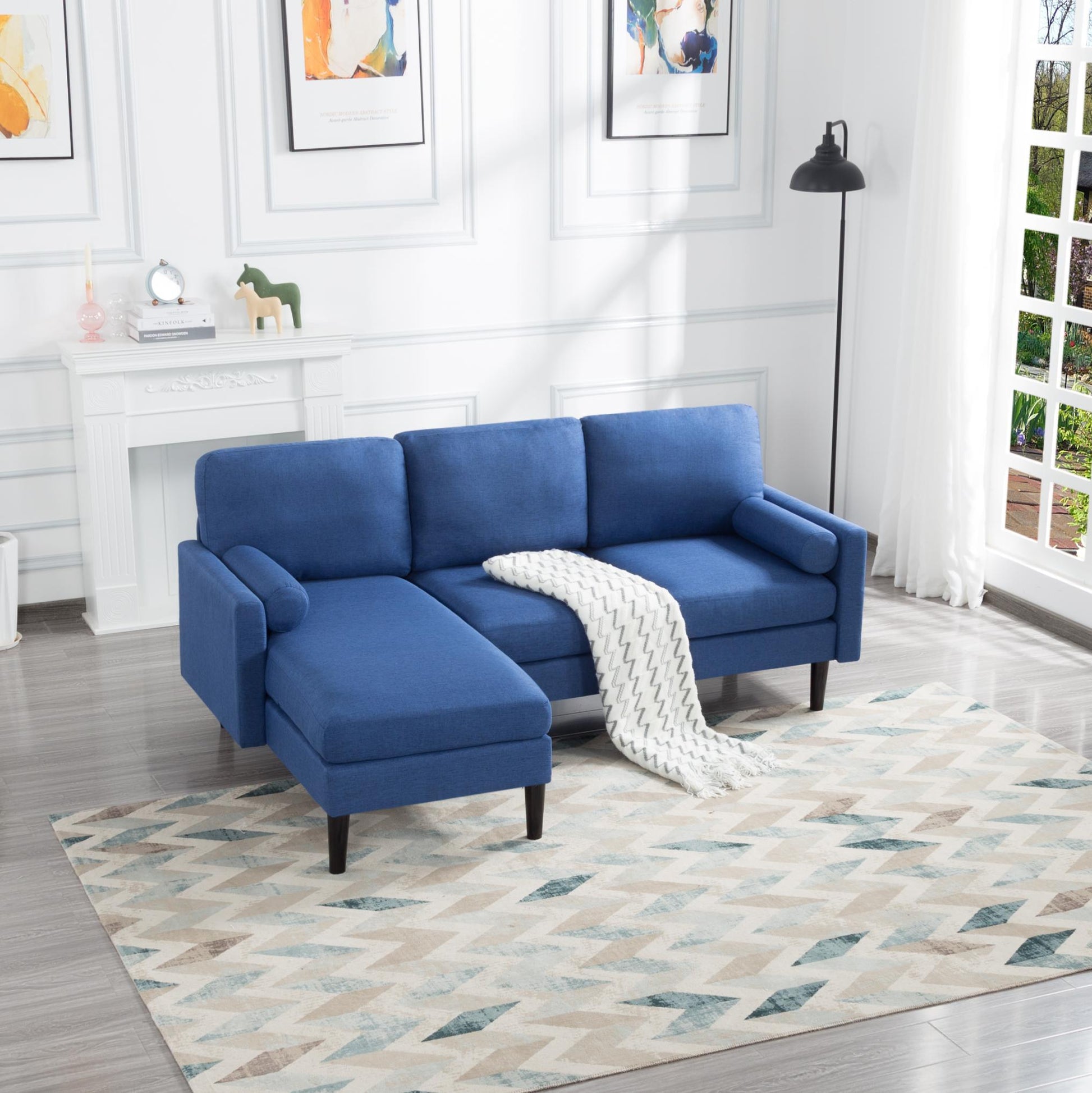 78.7” L-Shaped Reversible Sectional Sofa & Chaise - FurniFindUSA