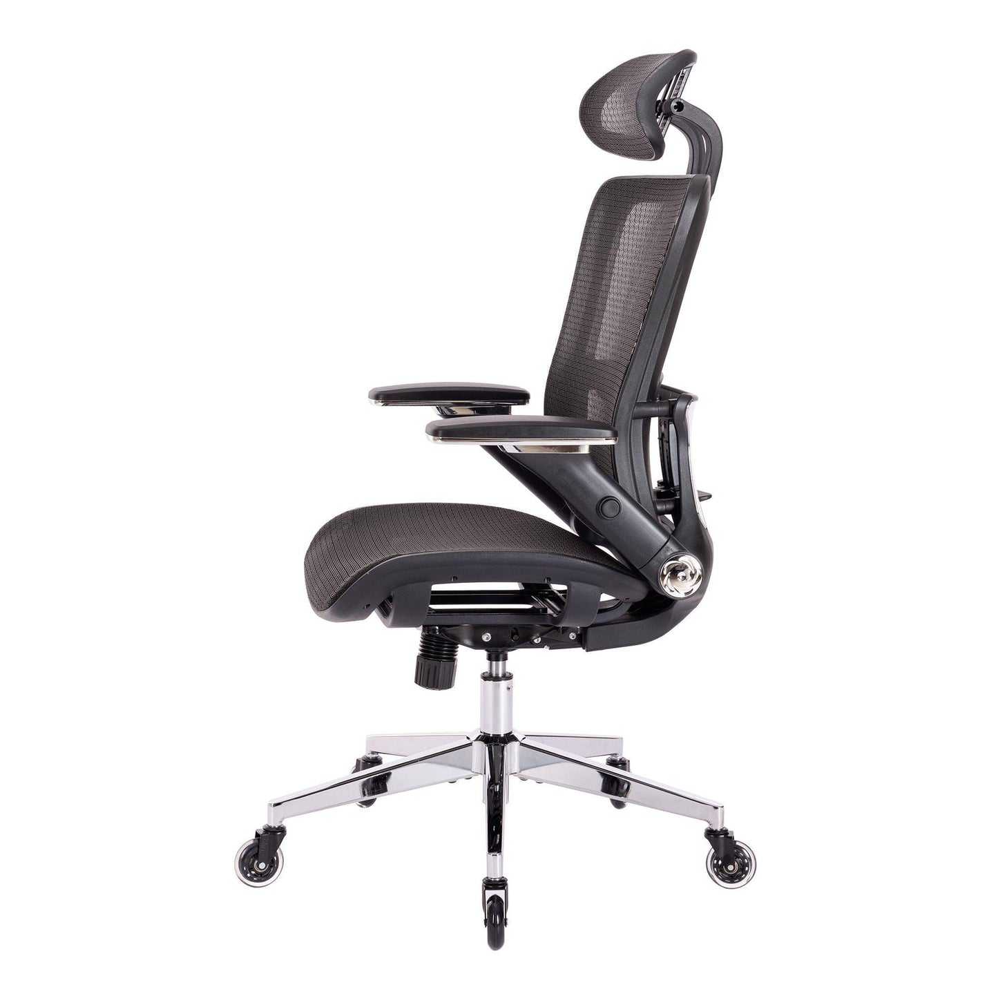 BLACK Ergonomic Mesh Office Chair High Back - Adjustable Headrest with Flip-Up Arms - FurniFindUSA