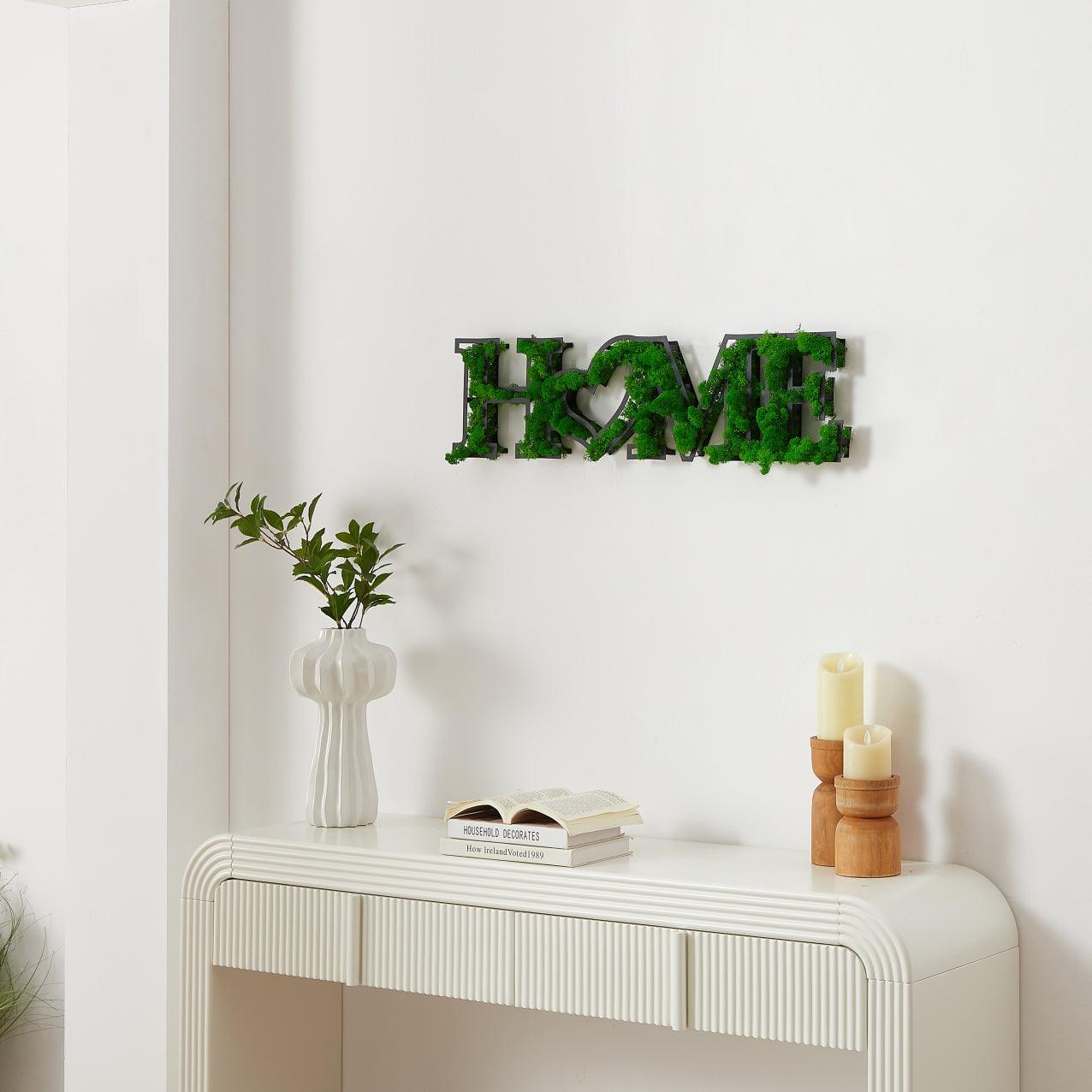 HOME Letter Art Moss Wall Decor - FurniFindUSA