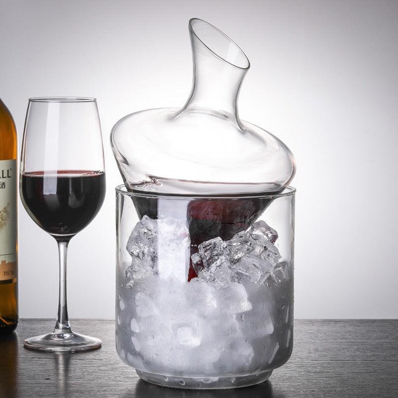 1000ml with Ice Bucket Decanter Lead-Free Crystal Glass Whiskey Vodka Brandy Bottle Bar Festival Hip Flask Wine Set - FurniFindUSA