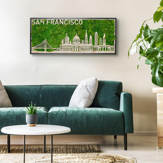 San Francisco Moss City Silhouette Metal Wall Art - FurniFindUSA