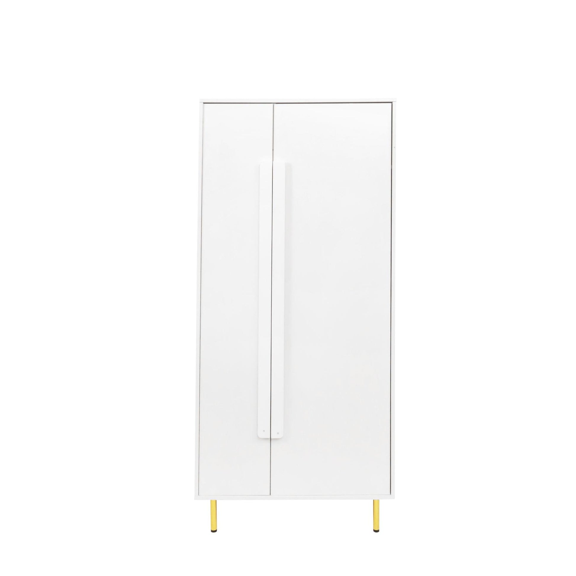 Armoire with 2 Doors with Handle for bedroom White - FurniFindUSA