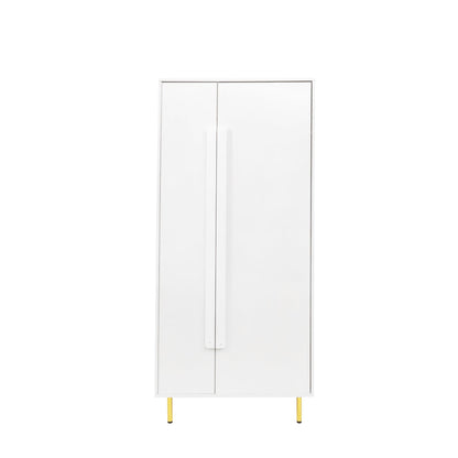 Armoire with 2 Doors with Handle for bedroom White - FurniFindUSA