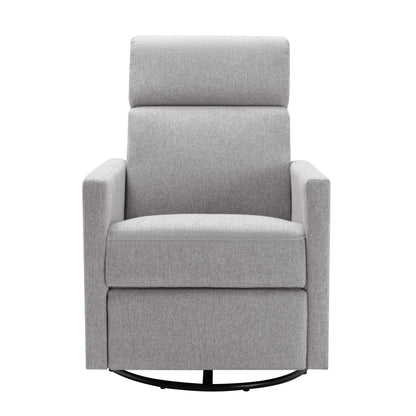 Modern Upholstered Rocker Nursery Chair Plush Seating Glider Swivel Recliner Chair Gray - FurniFindUSA