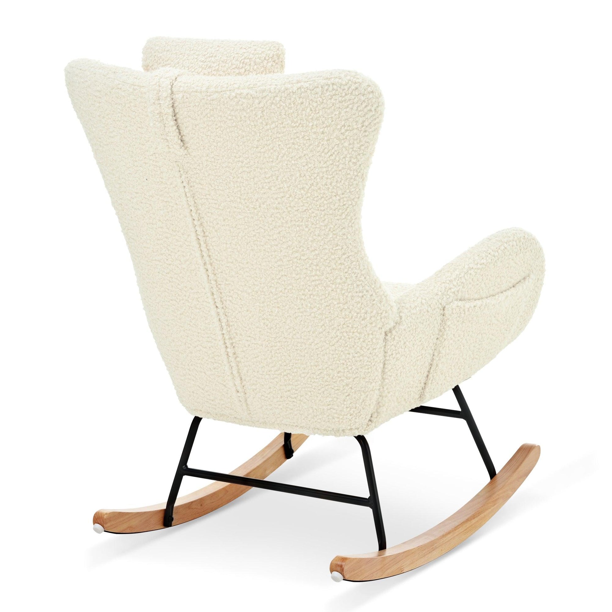 Rocking Chair - with rubber leg and cashmere fabric suitable for living room and bedroom - FurniFindUSA