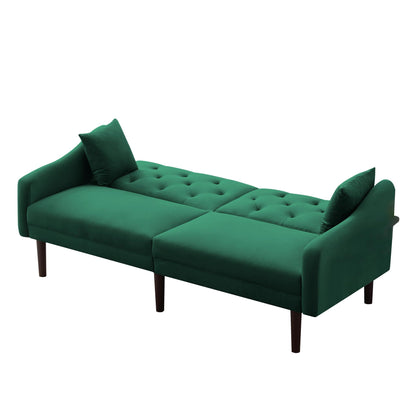 FUTON SOFA SLEEPER VELVET WITH 2 PILLOWS