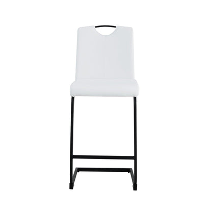 White PU Chair Barstool Dining Counter Height Chair Set of 2 - FurniFindUSA