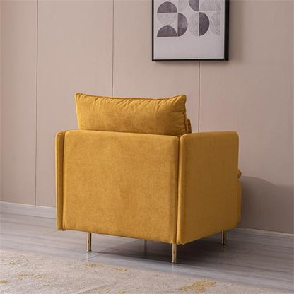 Modern fabric accent armchair,upholstered single sofa chair,Yellow Cotton Linen-30.7'' - FurniFindUSA