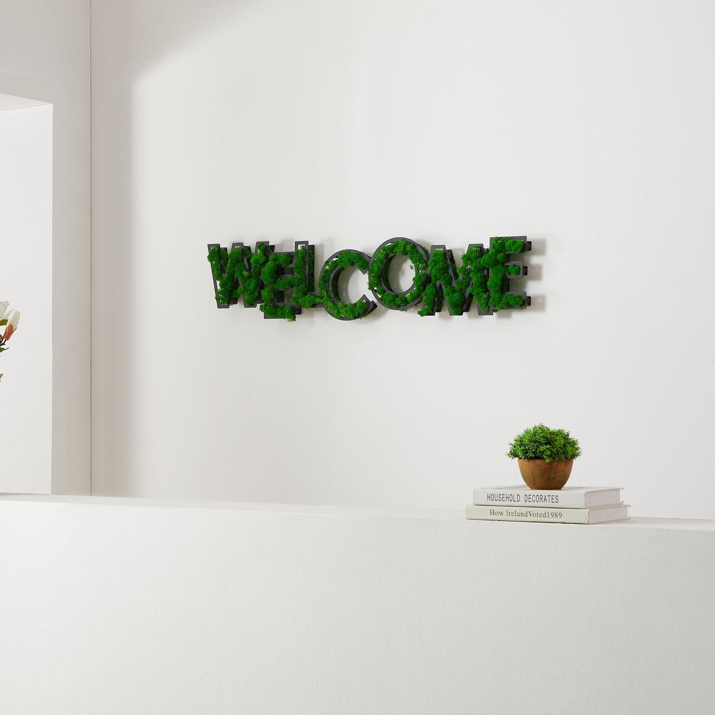 WELCOME Letter Art Moss Wall Decor - FurniFindUSA