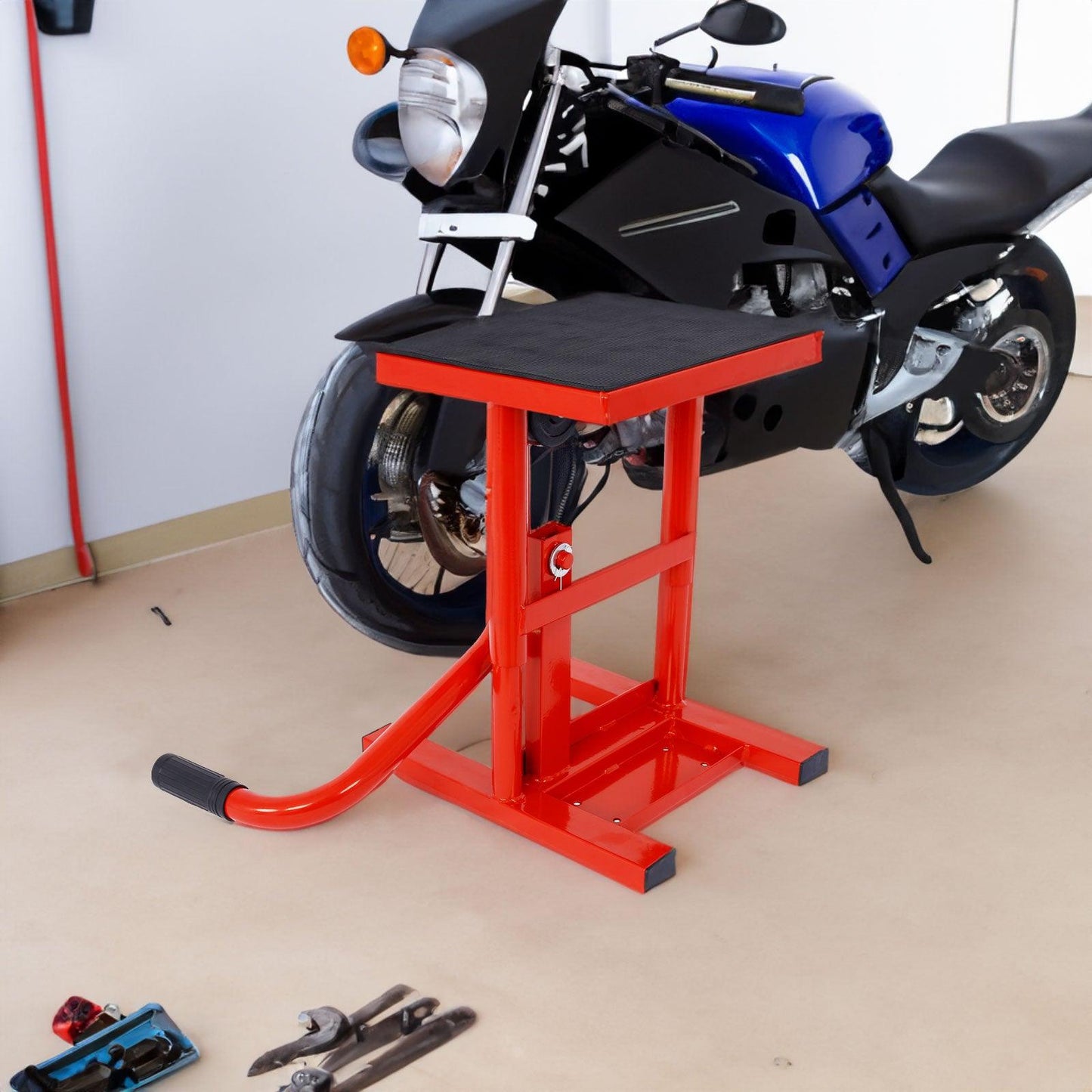 Motorcycle Dirt Bike Stands and Lifts Jack Stand Steel Lift 11"-16.5" Adjustable Height 330 LBS Load Capacity Heavy Duty Steel R - FurniFindUSA