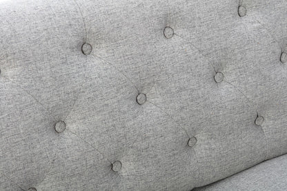 New Design Muitifunction Furniture Linen Sofa 2 Pillows Living Room Gray Loveseat with Button Tufting Easy to Clean