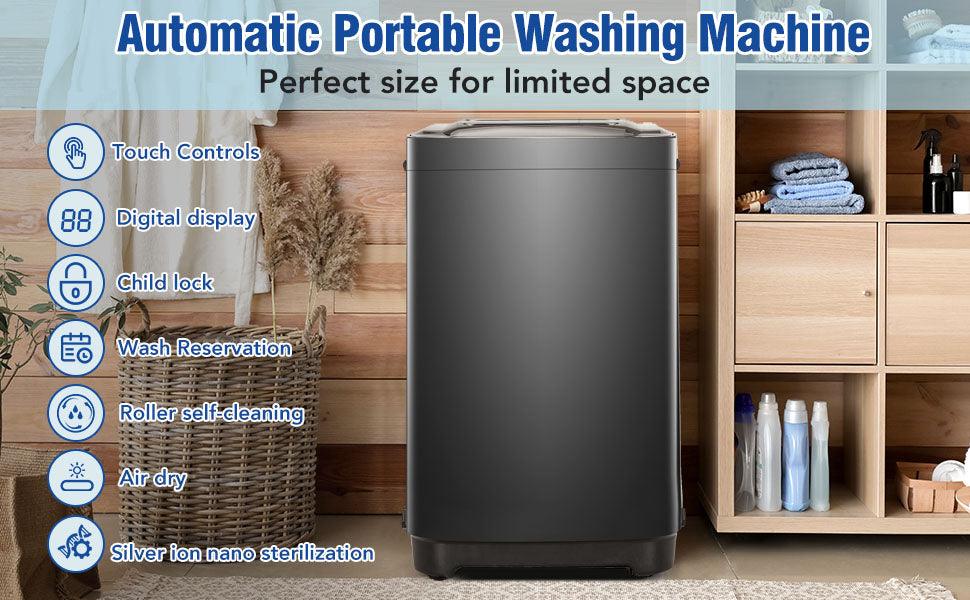 Portable home automatic washer, 15.4Lbs. of laundry, 8 water levels/10 programs for apartments, college dorms, RVs - FurniFindUSA