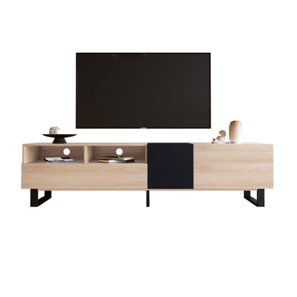 Modern TV Stand for 80'' TV with Double Storage Space Media Console Table Entertainment Center with Drop Down Door - FurniFindUSA