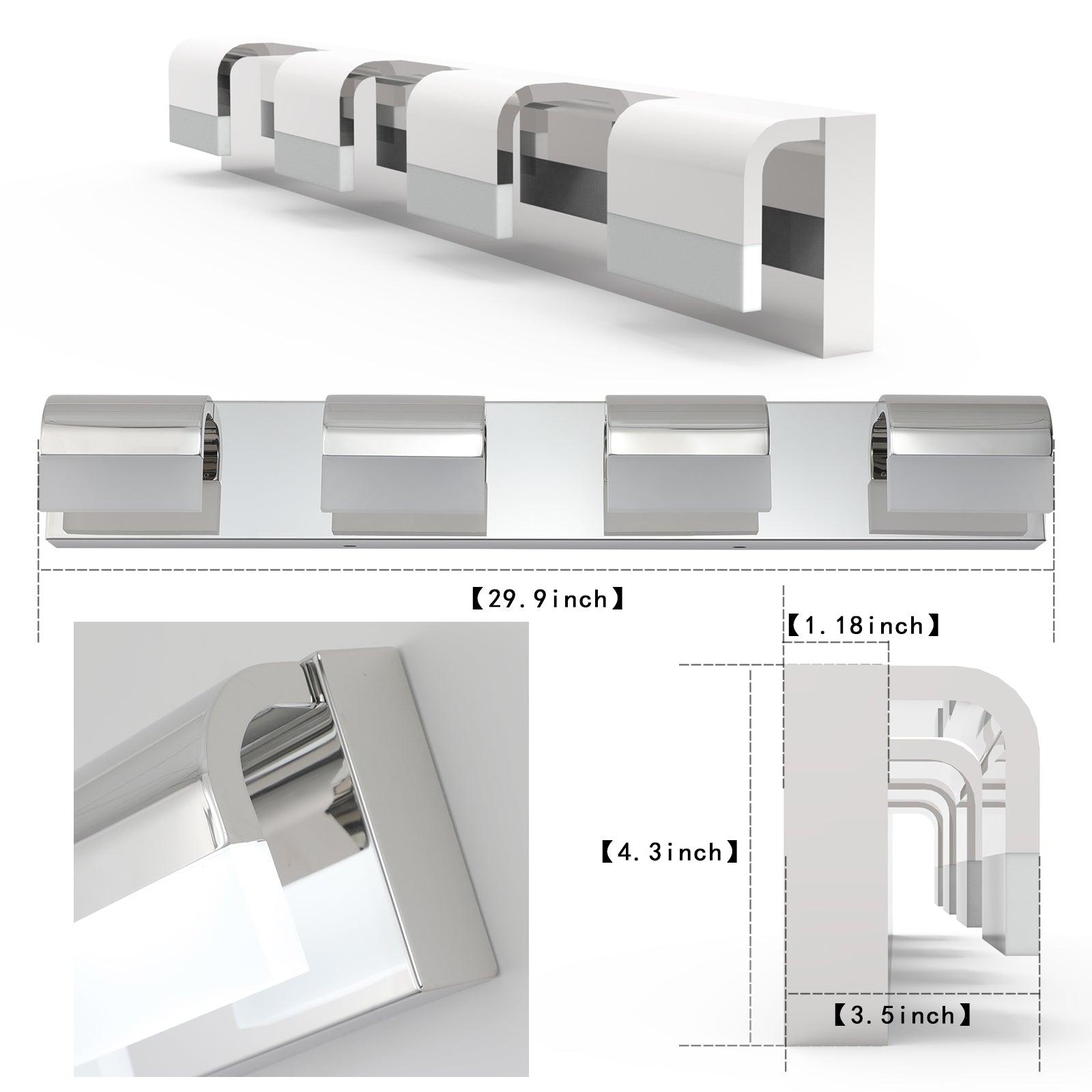 Modern Bathroom Vanity Lighting 4-Light LED Vanity Lights Over Mirror Bath Wall Lighting - FurniFindUSA