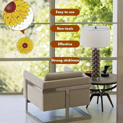 Window Fruit Fly Traps with Strong Stickiness Indoor use Sunflower Window Fly Stickers - FurniFindUSA