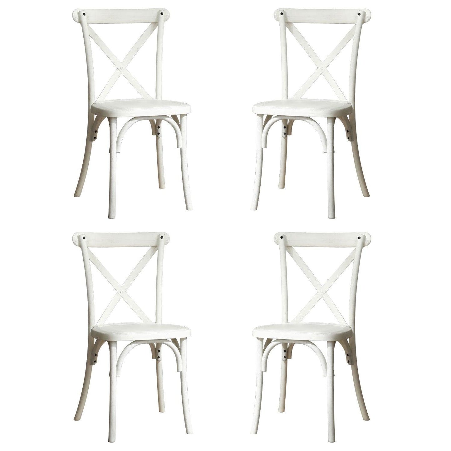 4-Pack Resin X-Back Chair, Mid Century Chair Modern Farmhouse Cross Back Chair for Kitchen ,Lime Wash - FurniFindUSA