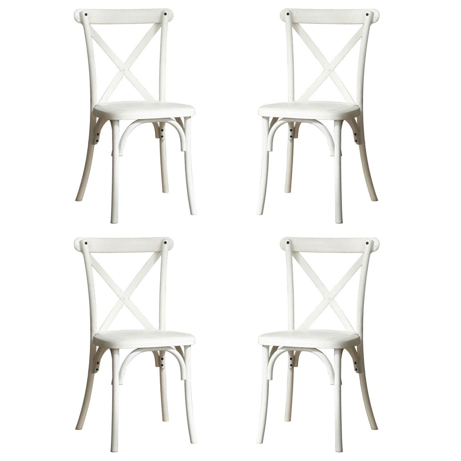 4-Pack Resin X-Back Chair, Mid Century Chair Modern Farmhouse Cross Back Chair for Kitchen ,Lime Wash - FurniFindUSA