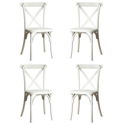 4-Pack Resin X-Back Chair, Mid Century Chair Modern Farmhouse Cross Back Chair for Kitchen ,Lime Wash - FurniFindUSA