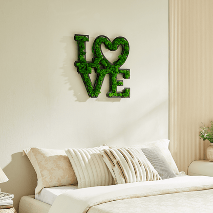 LOVE Letter Art Moss Wall Decor - FurniFindUSA