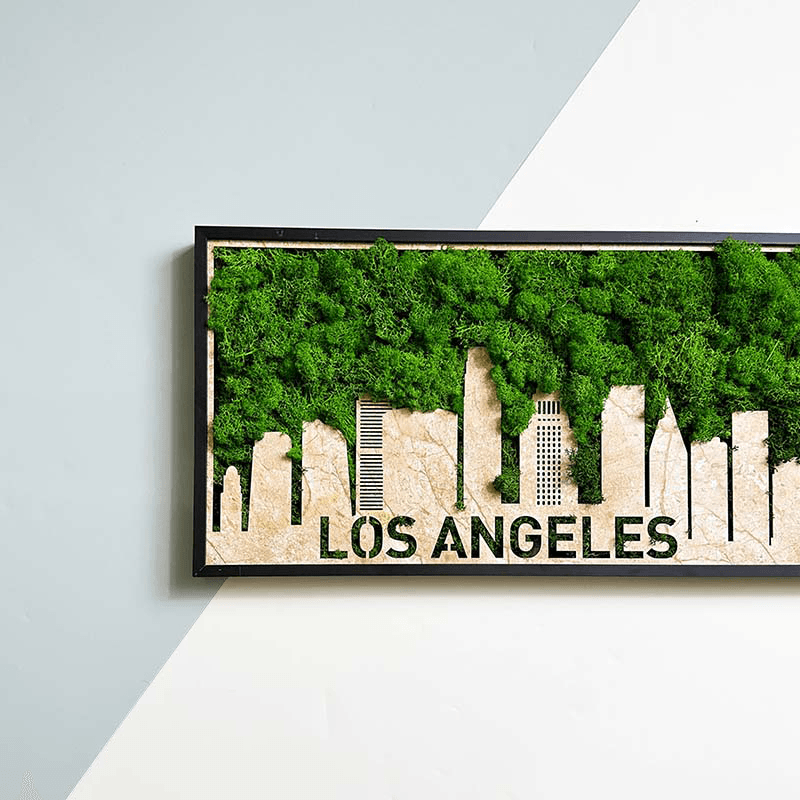 Los Angeles Moss City Silhouette Metal Wall Art Small - FurniFindUSA